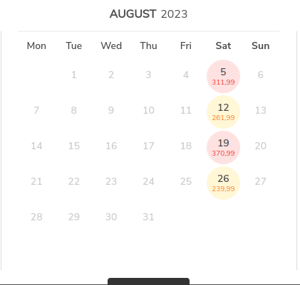 Календарь Vueling